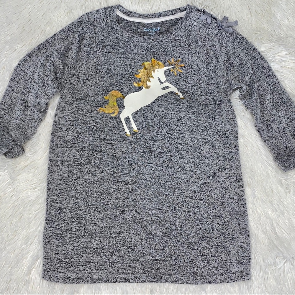 Cat & Jack 3/4 sleeve unicorn shirt size 10/12